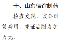 山东信谊制药“账目违规”超1000万元被罚5万元