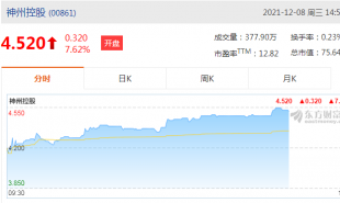 神州控股(00861)涨6.67%报4.48港元，成交额1411.79万港元