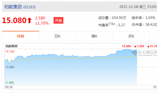 柏能集团(01263)涨7.41%，报14.5港元