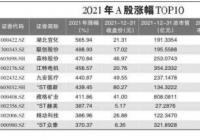 2021年A股323股涨超100% 湖北宜化成“涨幅王” 2021年A股323股涨超100% 湖北宜化成“涨幅王”
