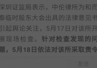 “临死股东大会”事件后续 深圳证监局责令北京中伦律所改正