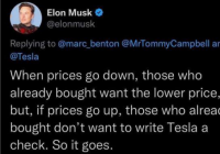 马斯克回应:涨价时没人补差价 特斯拉车闹大结局