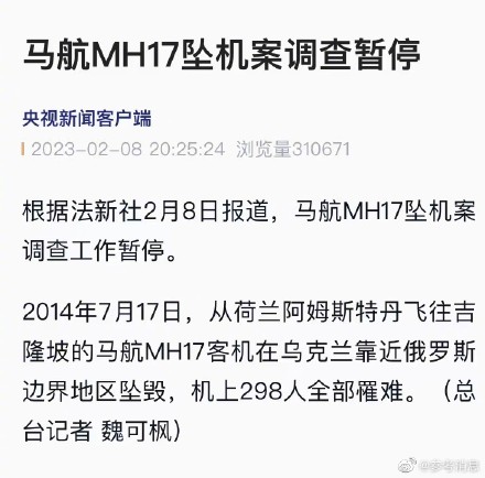 馬航MH17墜機案調查暫停 馬航mh370和mh17的關系