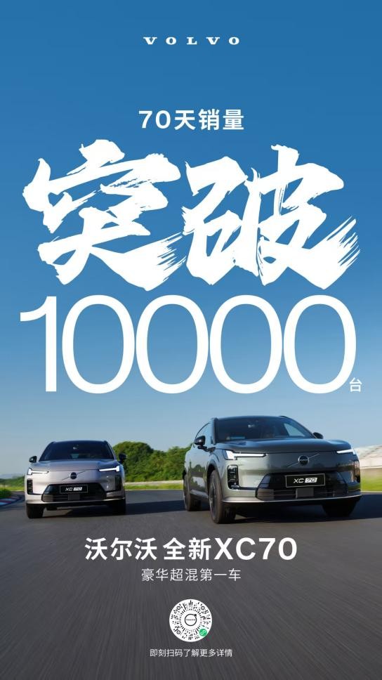 助力电气化转型！沃尔沃销量备受瞩目，XC70单车型70天售罄万余台