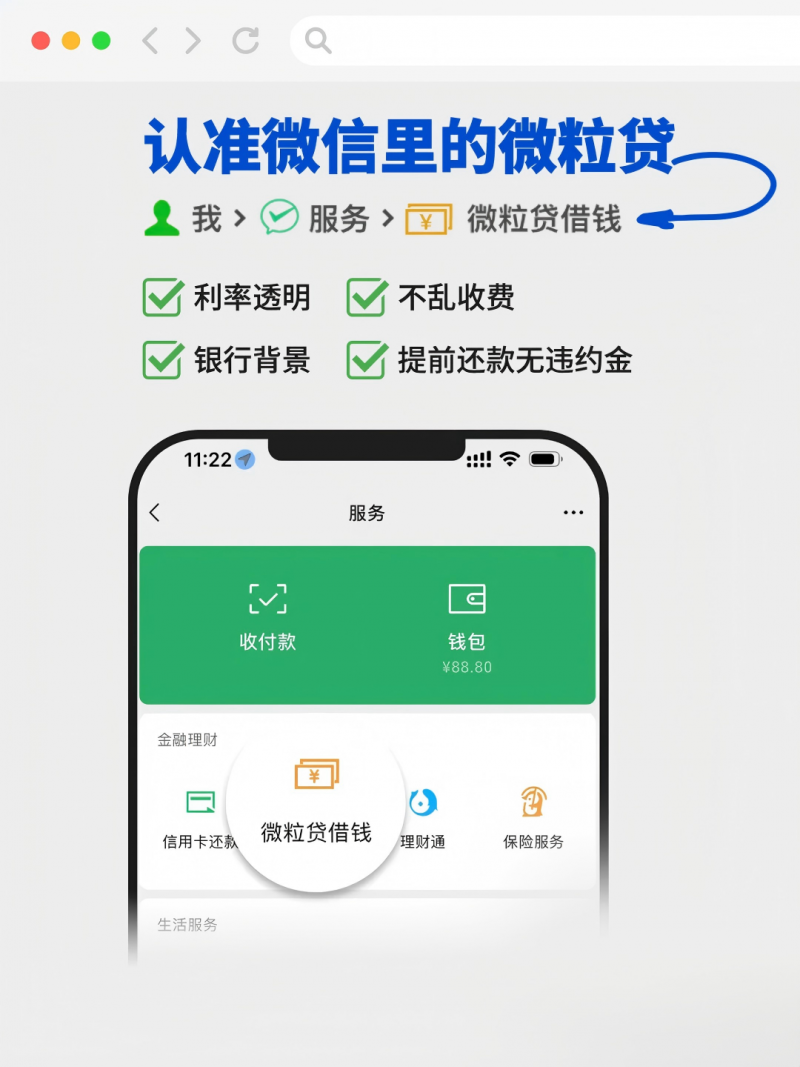 资金周转好帮手，微信微粒贷最高可借20万元
