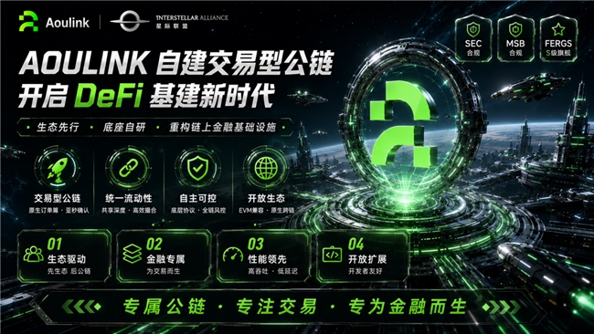 技术与生态双线并进 Aoulink自建交易型公链 开启DeFi基建新路径