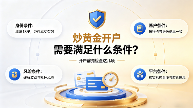 小白入门：炒黄金开户需要满足什么条件？一文讲清所有要求