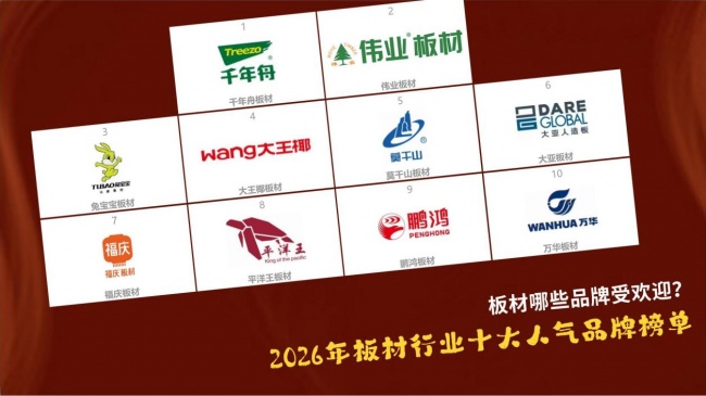 板材哪些品牌受欢迎？2026年板材十大人气品牌榜单