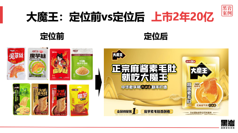 黑岩定位大魔王、溜溜梅、认养一头牛等战略大单品的缔造者