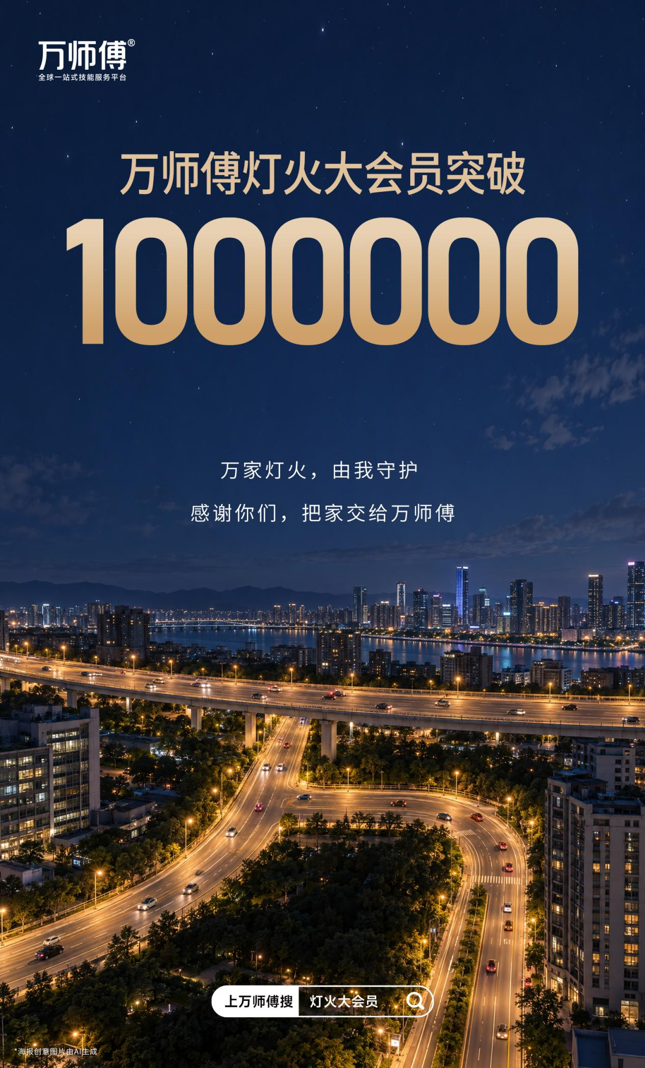 万师傅家庭版年费会员突破100万