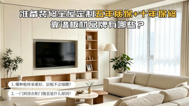 全屋定制五年质保+十年保修，靠谱板材品牌有哪些？
